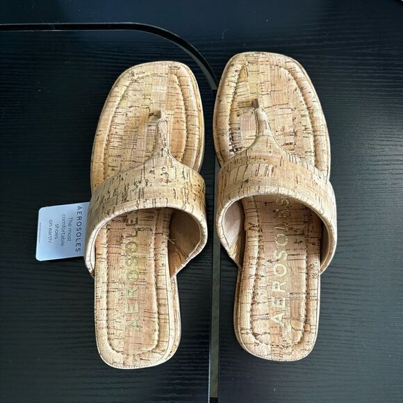 Aerosoles Barry, Women's Thong Mini Wedge Sandal in Cork, 9.5 - Picture 7 of 12